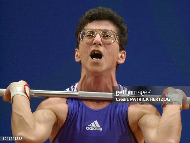 Tarana Abbasova of Azerbaidjan prepares to lift during the women's -53kg weightlifting at the XXVII Summer Olympic Games in Sydney 18 September 2000....