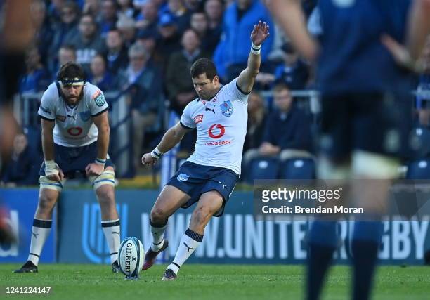 Dublin , Ireland - 10 June 2022; Morne Steyn of Vodacom Bulls kicks a penalty to give his side an eight point lead late in the United Rugby...