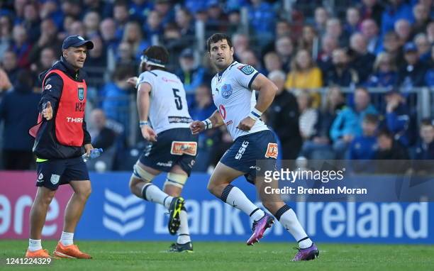 Dublin , Ireland - 10 June 2022; Morne Steyn of Vodacom Bulls watches his penalty give his side an eight point lead late in the United Rugby...