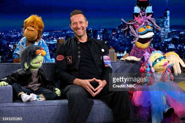 Episode 1668 -- Pictured: The Weirdos featuring Chris Martin of Coldplay during an interview on Friday, June 10, 2022 --