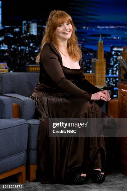 Episode 1668 -- Pictured: Actress Bryce Dallas Howard during an interview on Friday, June 10, 2022 --