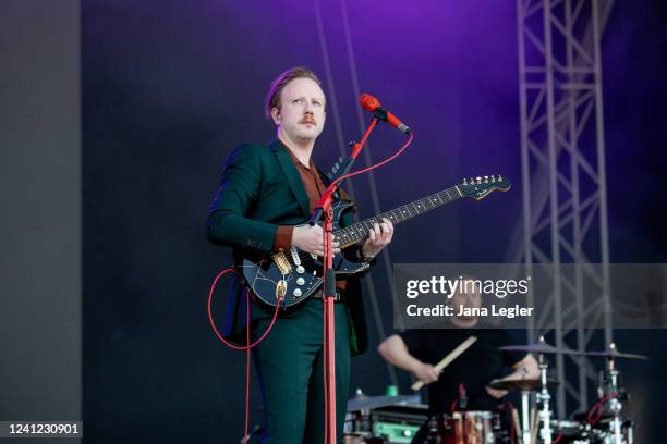 Alex Trimble of Two Door Cinema Club performs live on stage during Tempelhof Sounds at Tempelhof Airport on June 10, 2022 in Berlin, Germany.