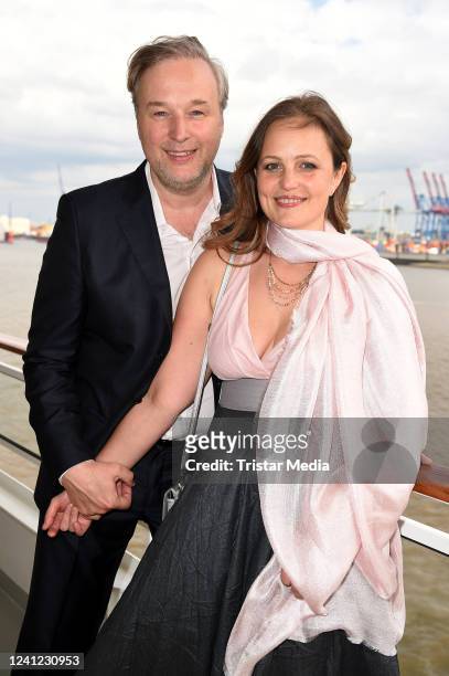 Lidija Grossmann and her husband Stephan Grossmann during the Fashion2Night at MS Europa 2 on June 10, 2022 in Hamburg, Germany.