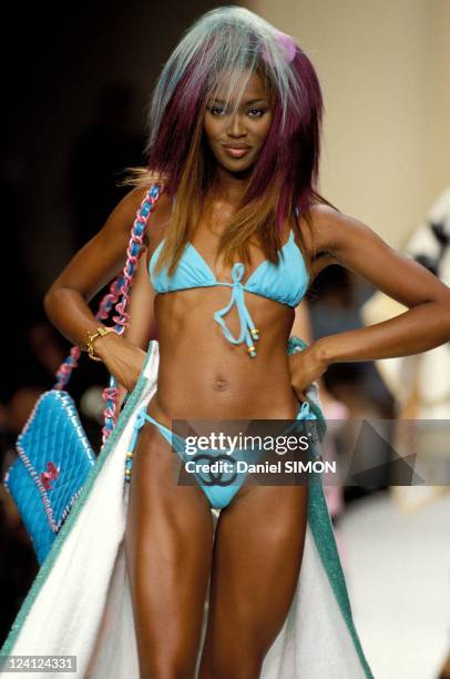 Mode - Chanel: Swim suits in Paris, France in October, 1993 - Naomi Campbell.