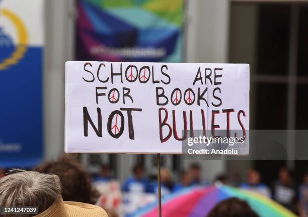 Gun safety advocates participate in the 'March For Our Lives' rally in downtown Orlando, Florida, United States on June 11, 2022 . Similar marches...