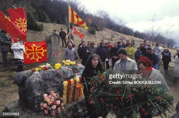 The 750th Anniversary of Cathar Pyre In Montsegur, France On March 16,1994.