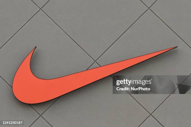 Logo of NIKE in South Edmonton Common. Friday, May 20 in Edmonton, Alberta, Canada.