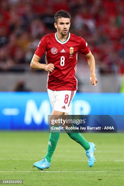 Adam Nagy of Hungary during the UEFA Nations League League A Group 3 match between Hungary and Germany at Puskas Arena on June 11, 2022 in Budapest,...