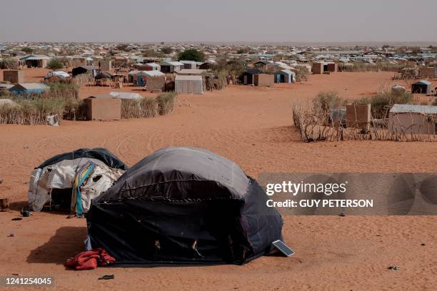 General view of M'Berra camp in Bassikounou on June 7, 2022. - M'Berra camp, in South East Mauritania, is one the largest camps in West Africa...