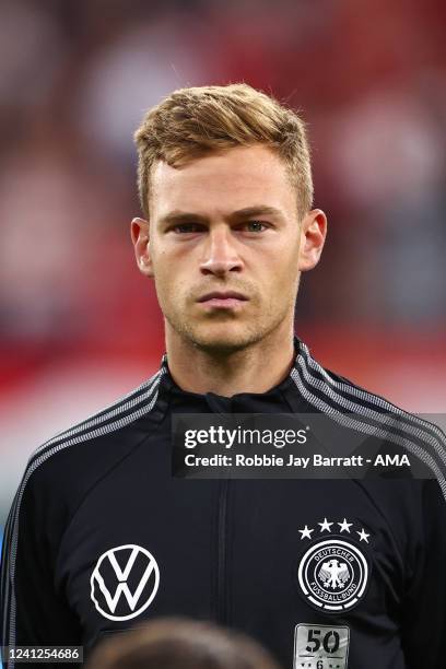 Joshua Kimmich of Germany during the UEFA Nations League League A Group 3 match between Hungary and Germany at Puskas Arena on June 11, 2022 in...