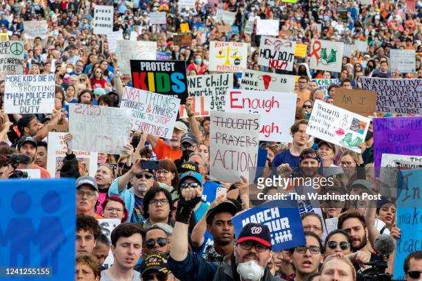 June 11: Crowds with signs gather at the March for our Lives rally against gun violence at the National Mall in Washington, D.C. On June 11, 2022.