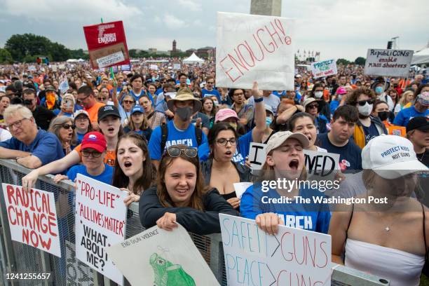 June 11: People hold up signs at the March for our Lives rally against gun violence at the National Mall in Washington, D.C. On June 11, 2022.
