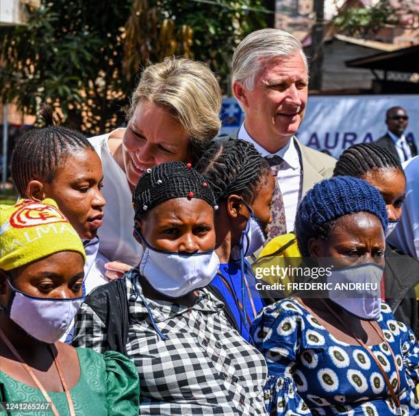 Queen Mathilde of Belgium and King Philippe - Filip of Belgium pictured during a visit to the Panzi hospital, part of an official visit of the...