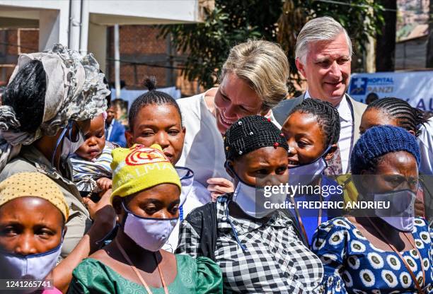 Queen Mathilde of Belgium and King Philippe - Filip of Belgium pictured during a visit to the Panzi hospital, part of an official visit of the...