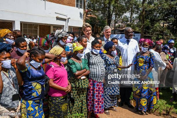 Queen Mathilde of Belgium, King Philippe - Filip of Belgium and DRC Congo doctor Denis Mukwege pictured during a visit to the Panzi hospital, part of...