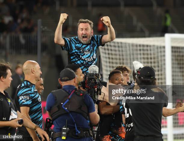 Lee Mack during Soccer Aid for Unicef 2022 at London Stadium on June 12, 2022 in London, England.