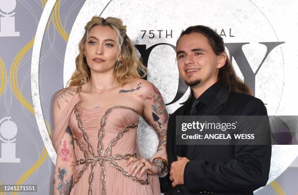 Model-actress Paris Jackson and her brother Prince Jackson attend the 75th annual Tony awards at Radio City Music Hall on June 12, 2022 in New York...