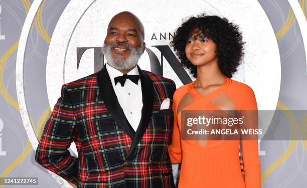 Actor David Alan Grier and his daughter Luisa Danbi Grier-Kim attend the 75th annual Tony awards at Radio City Music Hall on June 12, 2022 in New...