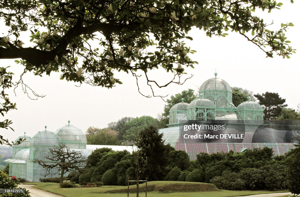 Royal Greenhouses At Laeken Palace In Brussels, Belgium In April, 1997.