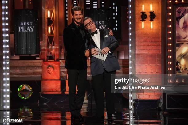 Andrew Garfield and Nathan Lane at THE 75TH ANNUAL TONY AWARDS, live from Radio City Music Hall in New York City, Sunday, June 12 on the CBS...