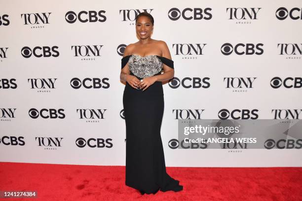 Singer-actress Jennifer Hudson, co-producer of the winning musical "A Strange Loop", poses in the press room during the 75th Annual Tony Awards at 3...