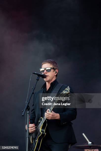 Paul Banks of Interpol performs live on stage during Tempelhof Sounds at Tempelhof Airport on June 12, 2022 in Berlin, Germany.