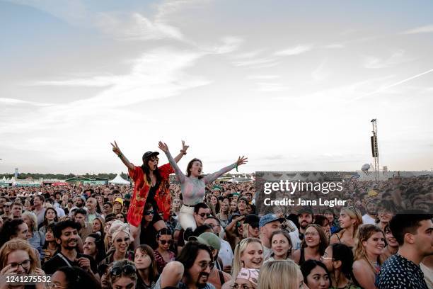 Audience of The Strokes during Tempelhof Sounds at Tempelhof Airport on June 12, 2022 in Berlin, Germany.