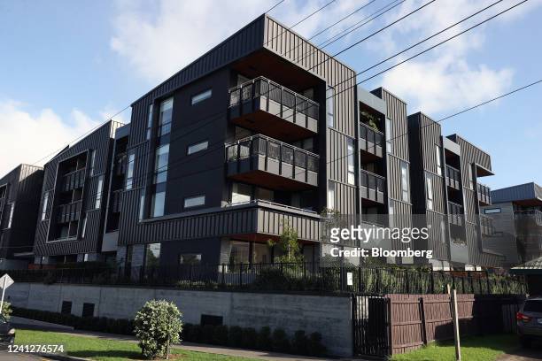 Residential buildings in the Onehunga area of Auckland, New Zealand, on Monday, June 13, 2022. New Zealand's central bank is to begin selling the...