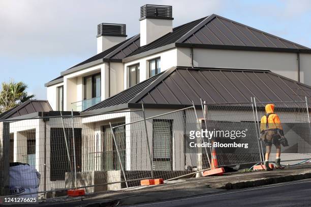 House under construction in Auckland, New Zealand, on Monday, June 13, 2022. New Zealand's central bank is to begin selling the bonds acquired during...