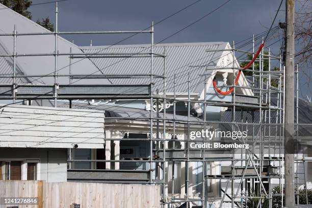 House under construction in Auckland, New Zealand, on Monday, June 13, 2022. New Zealand's central bank is to begin selling the bonds acquired during...