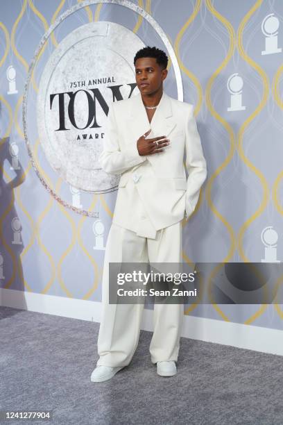 Jeremy Pope attends The 75th Annual Tony Awards - Arrivals on June 12, 2022 at Radio City Music Hall in New York City.