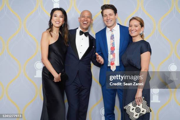 Marian Wang, Vladimir Duthier, Tony Dokoupil and Katy Tur attend The 75th Annual Tony Awards - Arrivals on June 12, 2022 at Radio City Music Hall in...