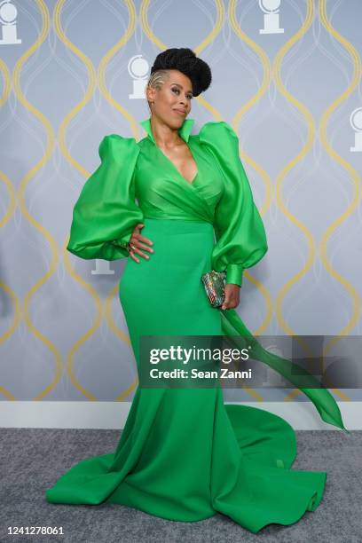 Dominique Morisseau attends The 75th Annual Tony Awards - Arrivals on June 12, 2022 at Radio City Music Hall in New York City.