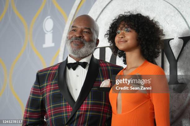 David Alan Grier and Luisa Danbi Grier-Kim attend The 75th Annual Tony Awards - Arrivals on June 12, 2022 at Radio City Music Hall in New York City.