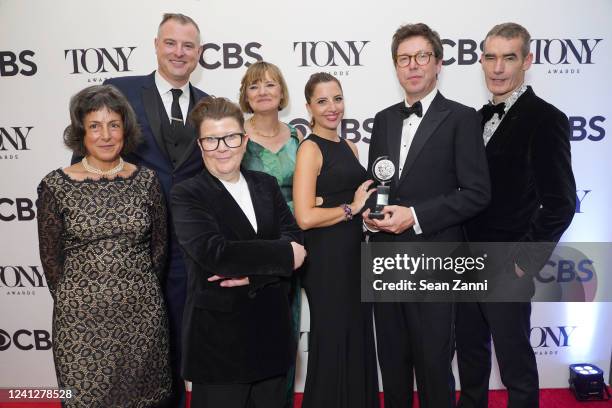 The Lehman Trilogy cast attends The 75th Annual Tony Awards - Media Room on June 12, 2022 at Radio City Music Hall in New York City.