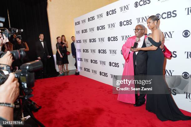 Michael R. Jackson and Jennifer Hudson attend The 75th Annual Tony Awards - Media Room on June 12, 2022 at Radio City Music Hall in New York City.