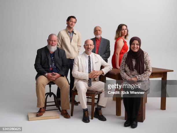 Richard Mac Mckinney, Conall Jones, Joshua Seftel, Dr. Saber Bahrami, Suzanne Hillinger and Bibi Bahrami from the film 'Stranger at the Gate' pose...