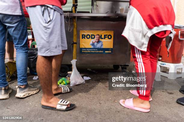 Campaign sign for Rodolfo Hernandez, independent presidential candidate, in Bucaramanga, Colombia, Colombia, on Sunday, June 5, 2022. Hernandez left...