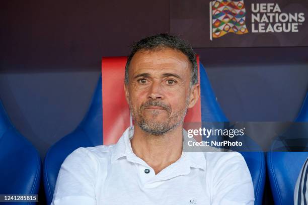 Luis Enrique head coach of Spain sitting on the bench prior the UEFA Nations League League A Group 2 match between Spain and Czech Republic at La...