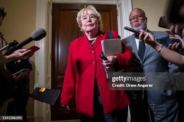 Rep. Zoe Lofgren and Rep. Bennie Thompson , Chairman of the Select Committee to Investigate the January 6th Attack on the U.S. Capitol, speak to...