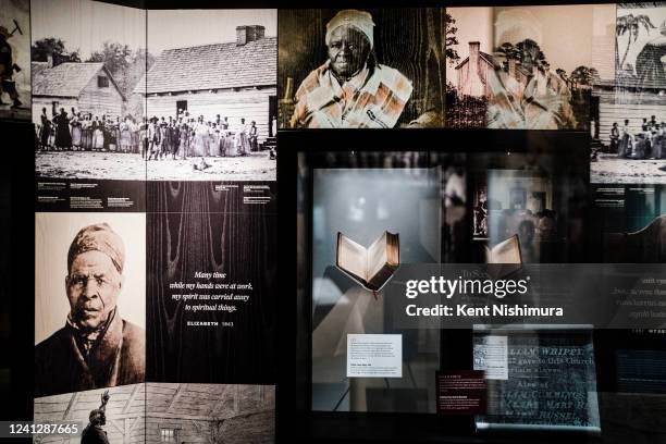 The Collins Bible, photographed at the National Museum of African American History and Culture on April 28, 2022 in Washington, DC.