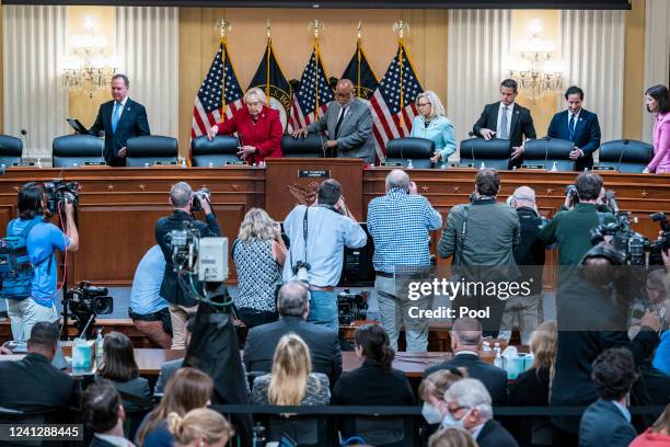 Rep. Pete Aguilar , Rep. Adam Schiff , Rep. Zoe Lofgren , Chairman Bennie Thompson , Vice Chair Liz Cheney , Rep. Adam Kinzinger , Rep. Jamie Raskin...