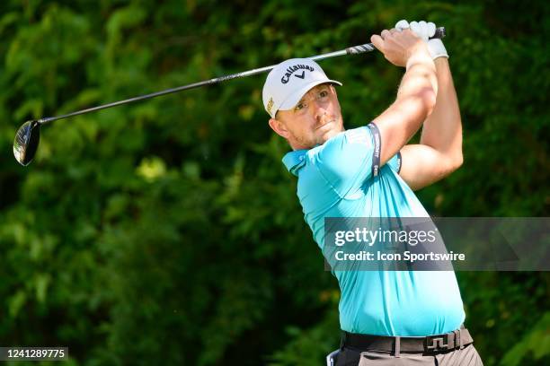 Matt Wallace plays his shot during the second round of the RBC Canadian Open at St. George's Golf and Country Club on June 10, 2022 in Etobicoke,...