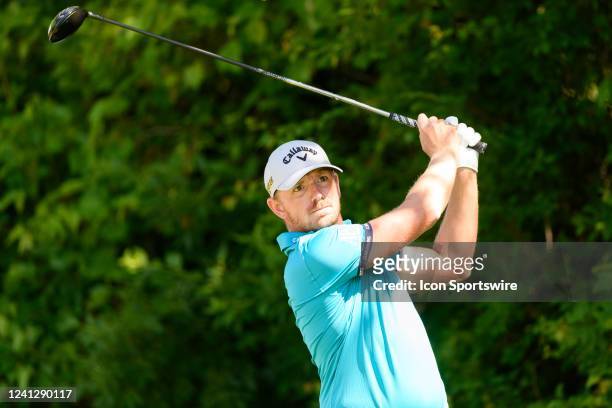 Matt Wallace plays his shot during the second round of the RBC Canadian Open at St. George's Golf and Country Club on June 10, 2022 in Etobicoke,...