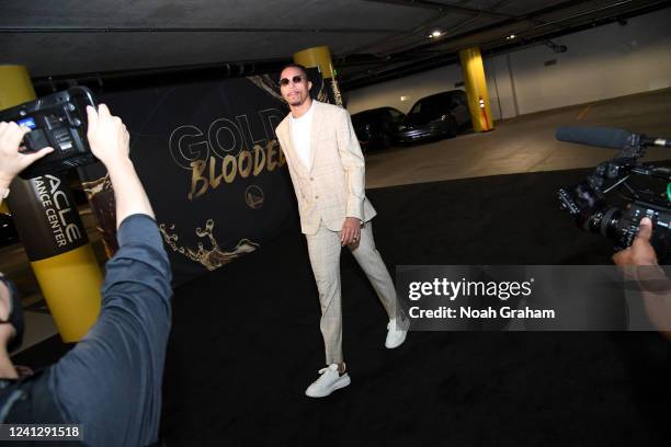 Damion Lee of the Golden State Warriors arrives at the arena before Game Five of the 2022 NBA Finals against the Boston Celtics on June 13, 2022 at...