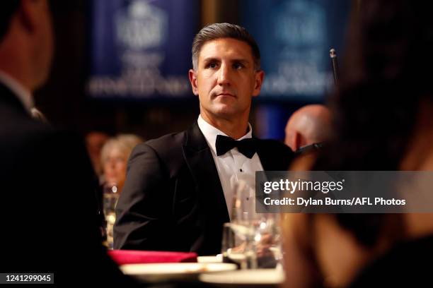 Matthew Pavlich looks on during the 2022 Australian Football Hall of Fame Dinner at Crown Palladium on June 14, 2022 in Melbourne, Australia.