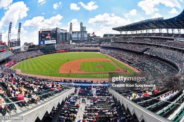 Fans attend a MLB game between the Pittsburgh Pirates and Atlanta Braves on Sunday, June 12, 2022 at Truist Park in Atlanta, GA.