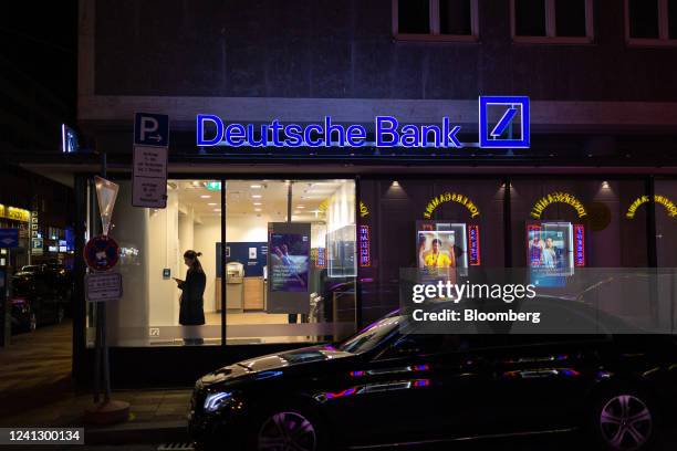 Deutsche Bank AG branch in Munich, Germany, on Friday, June 10, 2022. Confidence in the German economy improved a little, while remaining depressed,...