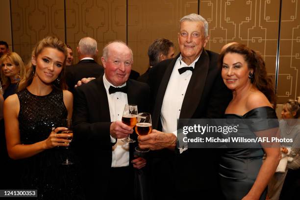 Peter Bedford and Barry Round are seen during the 2022 Australian Football Hall of Fame Dinner at Crown Palladium on June 14, 2022 in Melbourne,...