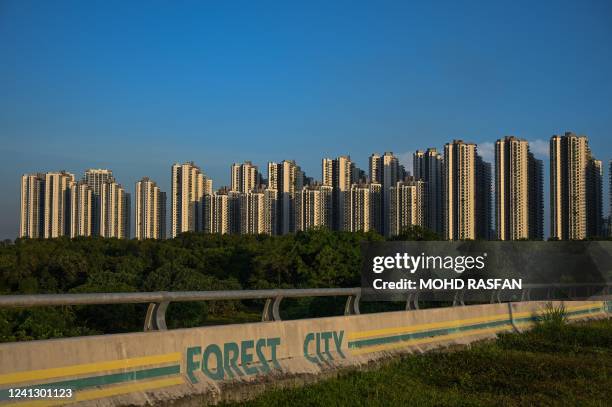 General view of condominiums at Forest City, a development project launched under China's Belt and Road Initiative, is seen in Gelang Patah in...